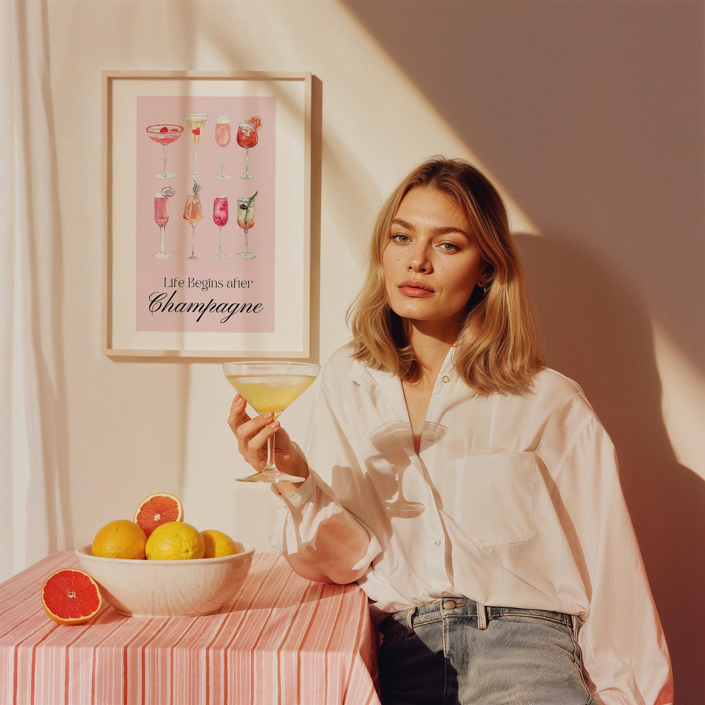 Şampanya Çeşitleri Kokteyller Mutfak Duvar Tablosu