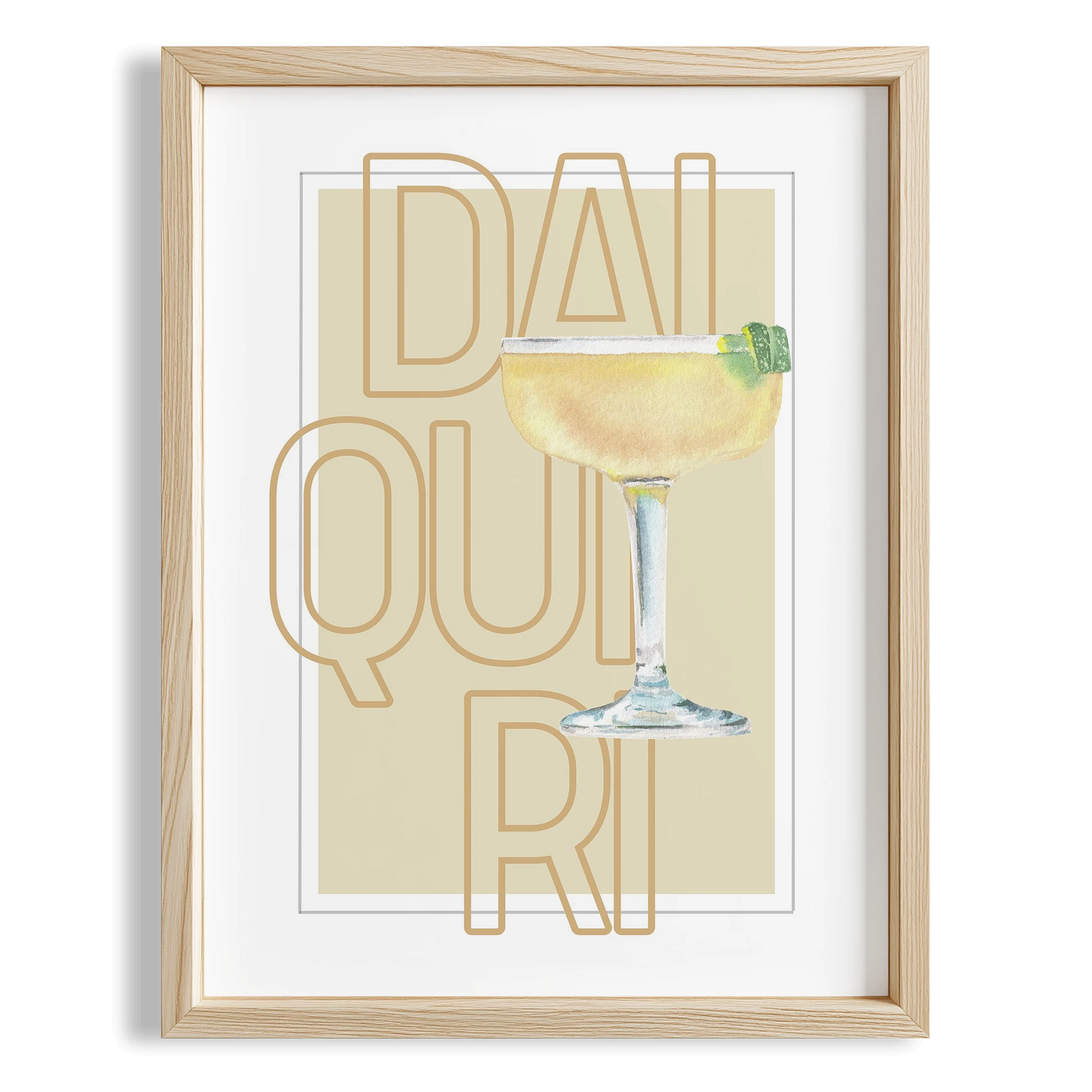 Daiquiri Tipografik Kokteyl Mutfak Duvar Tablosu