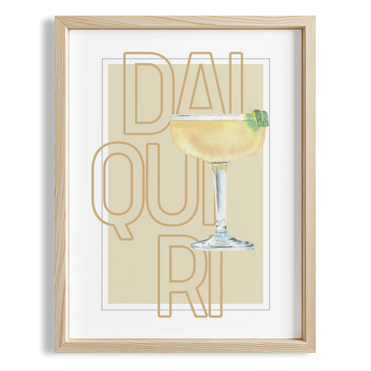 Daiquiri Tipografik Kokteyl Mutfak Duvar Tablosu