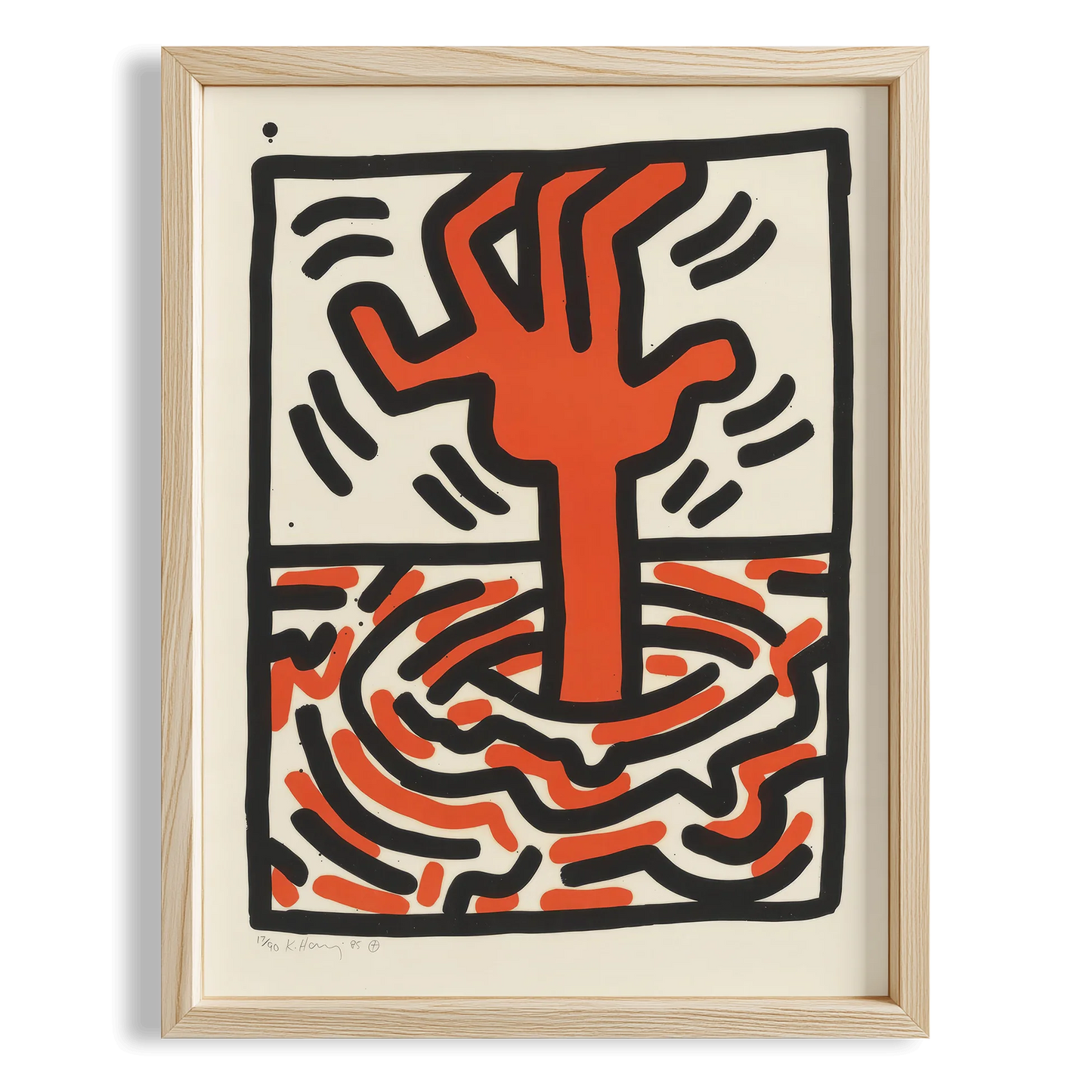 Yükselen Figür - Keith Haring Ahşap Duvar Tablosu