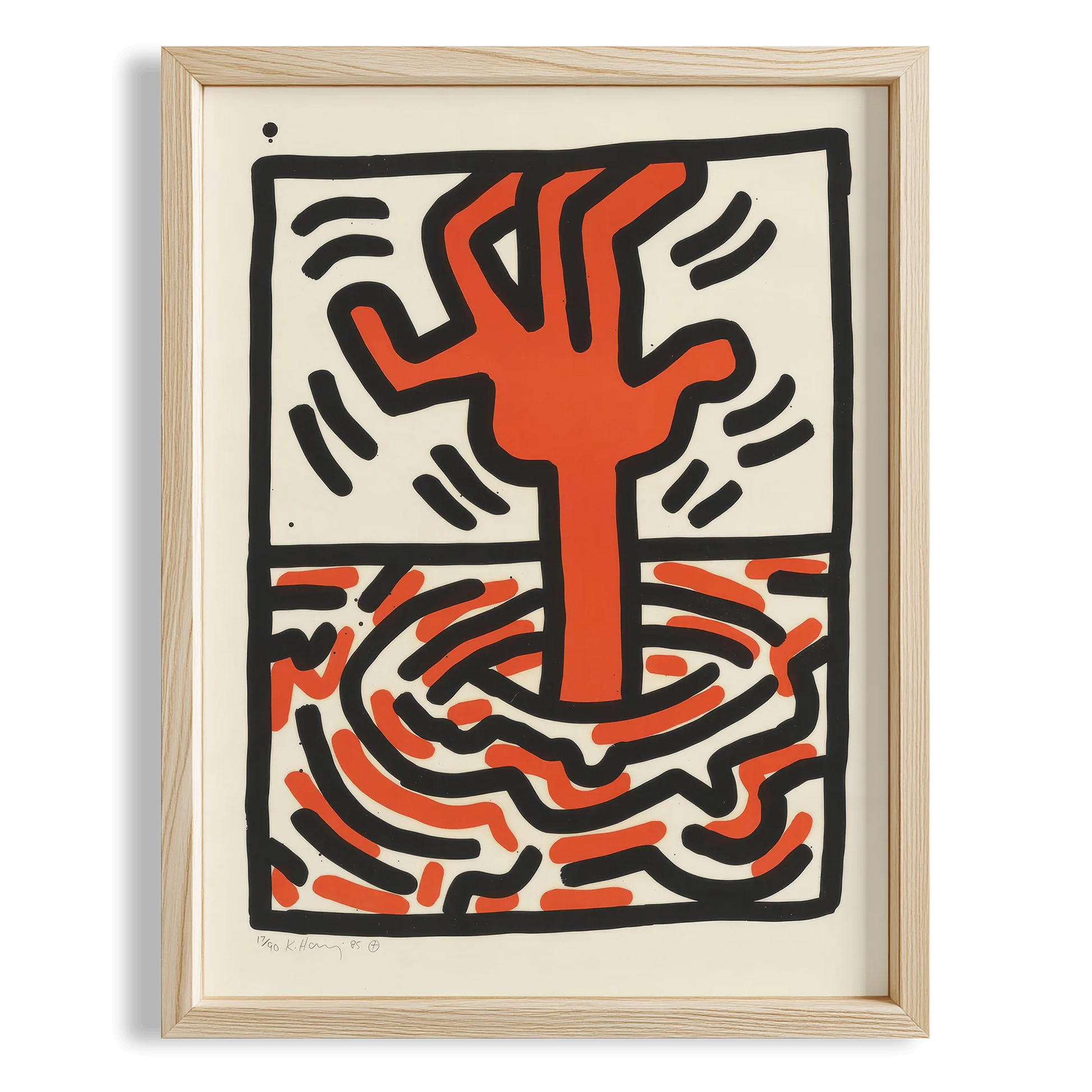 Yükselen Figür - Keith Haring Ahşap Duvar Tablosu