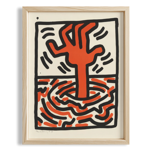 Yükselen Figür - Keith Haring Ahşap Duvar Tablosu