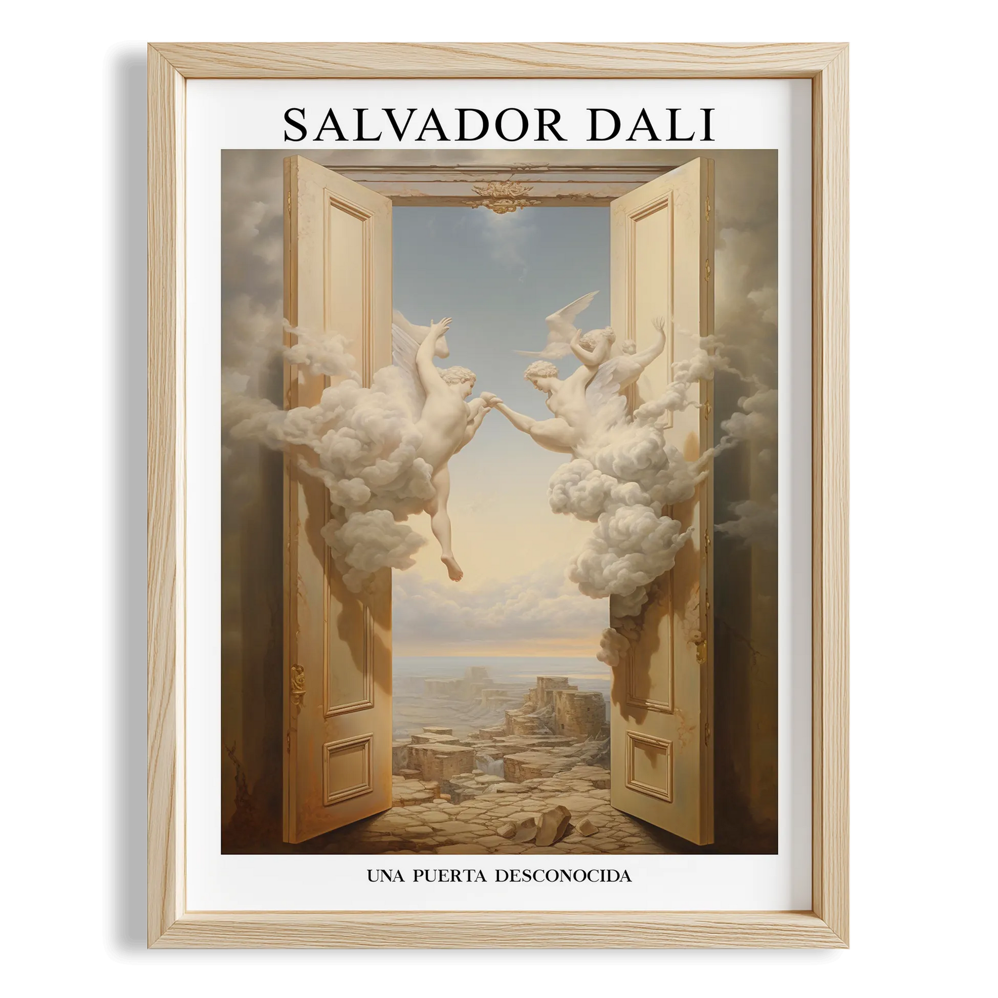 Kapıdan Geçen Bulutlar - Salvador Dali Ahşap Duvar Tablosu