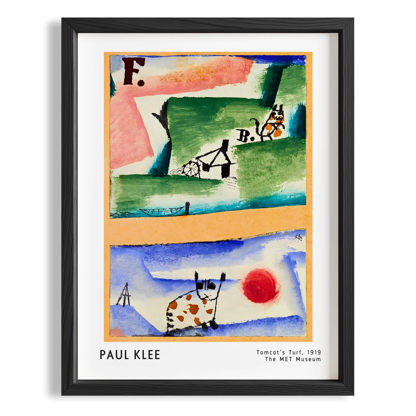 Paul Klee Sokak Kedisi Çimliği 1919 Suluboya I Duvar Tablosu