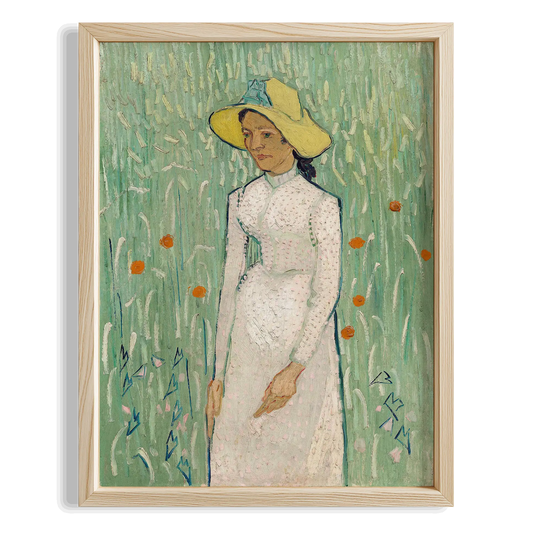 Beyaz Elbiseli Kadın - Vincent Van Gogh Ahşap Duvar Tablosu