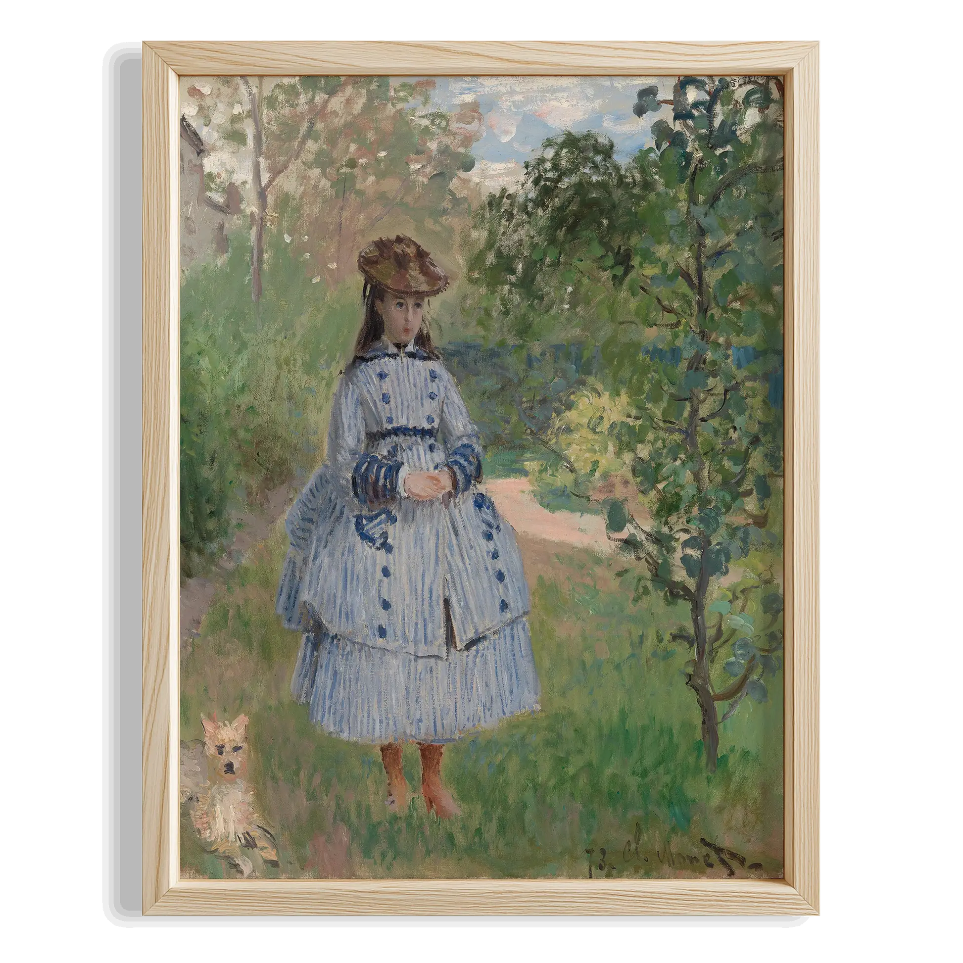 Bahçede Küçük Kız - Claude Monet Ahşap Duvar Tablosu