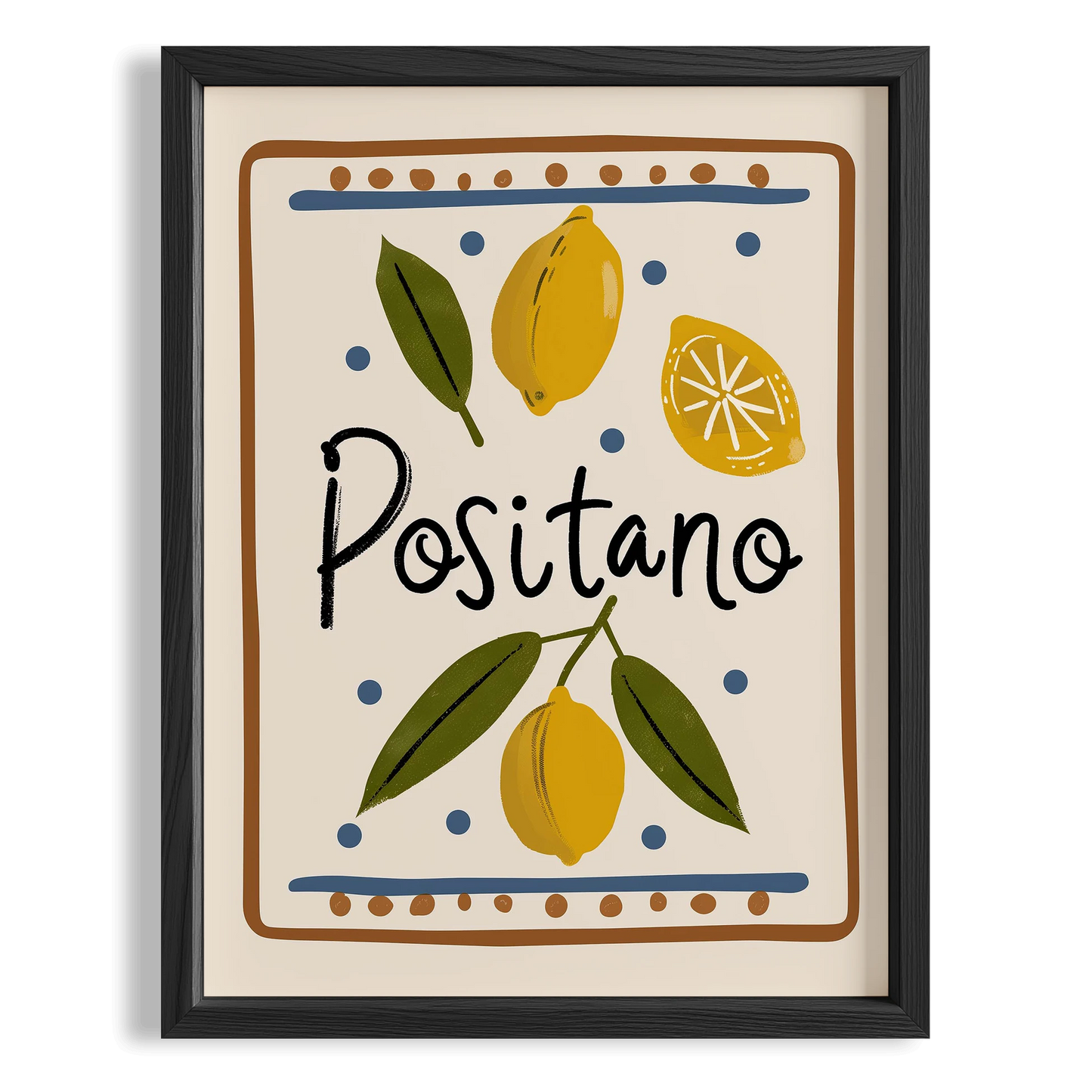 Amalfi & Positano Limonlar İtalyanca Tipografi Mutfak Duvar Tablosu