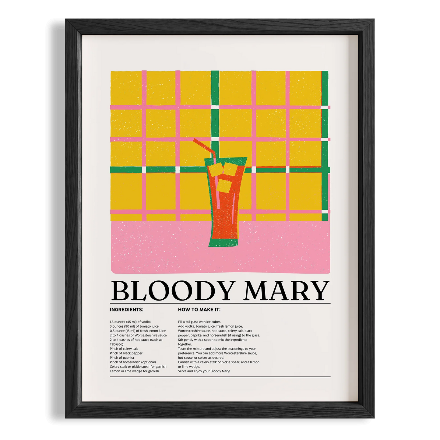 Bloody Mary Kokteyl Tarifi Mutfak Duvar Tablosu