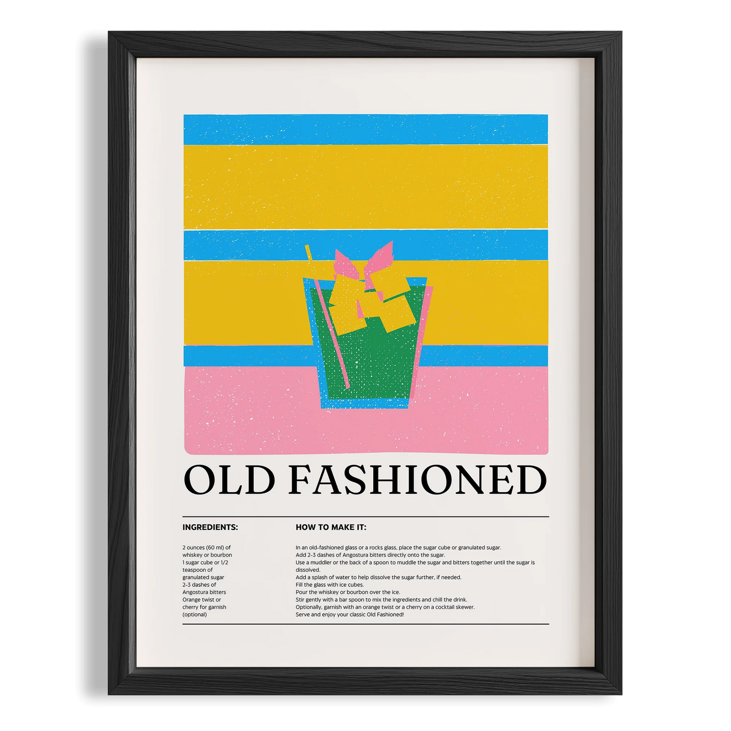 Old Fashioned Kokteyl Tarifi Mutfak Duvar Tablosu