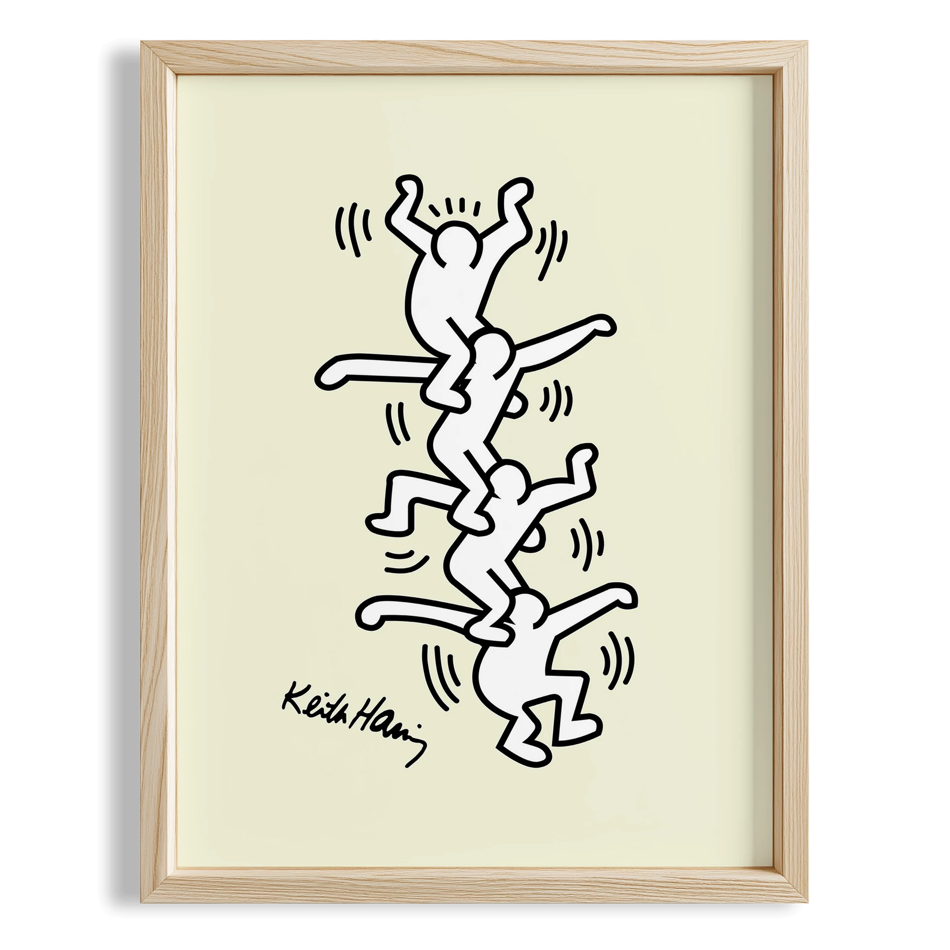Zincir Halindeki İnsanlar - Keith Haring Ahşap Duvar Tablosu