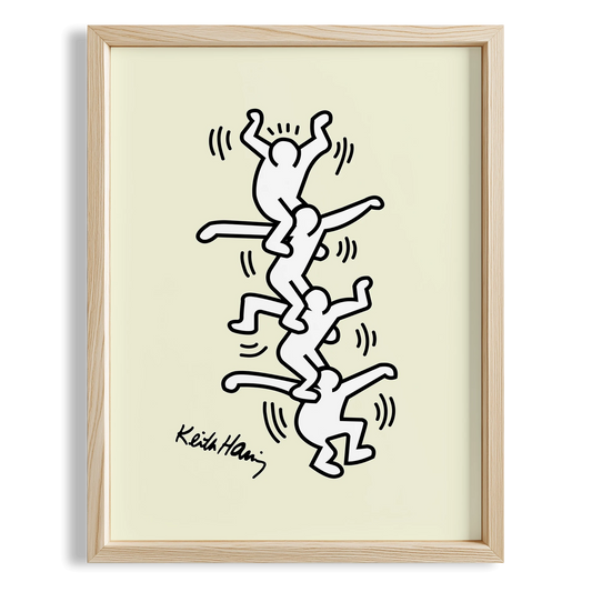 Zincir Halindeki İnsanlar - Keith Haring Ahşap Duvar Tablosu