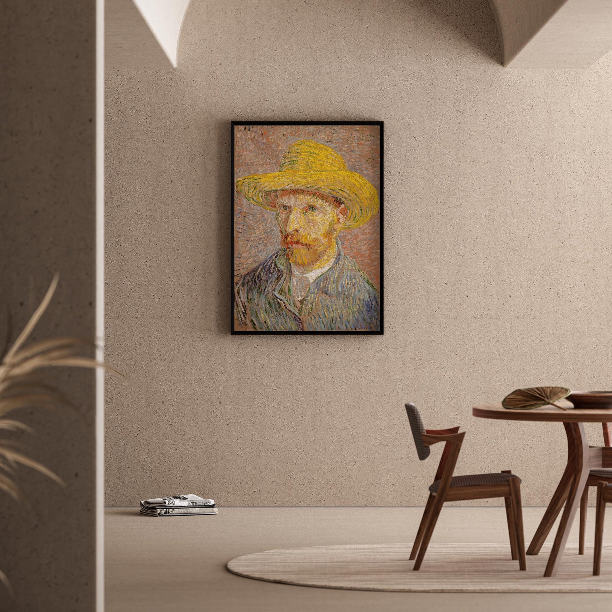 Sarı Şapkalı Otoportre - Vincent Van Gogh Ahşap Duvar Tablosu