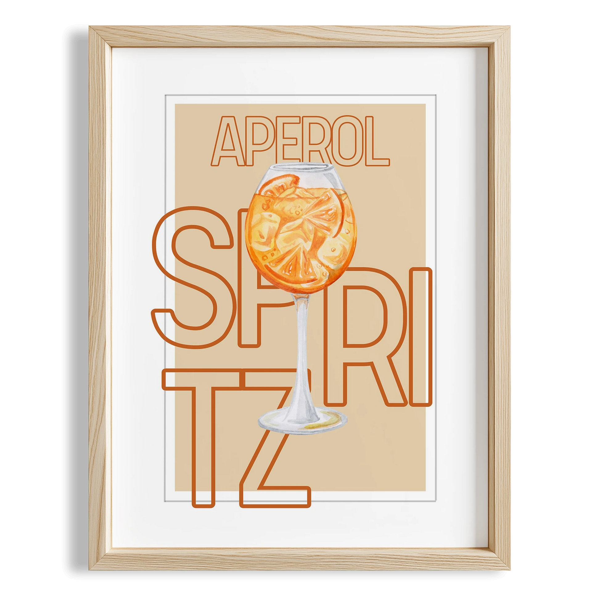 Aperol Spritz Tipografik Kokteyl Mutfak Duvar Tablosu