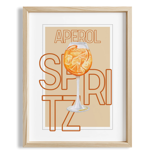 Aperol Spritz Tipografik Kokteyl Mutfak Duvar Tablosu