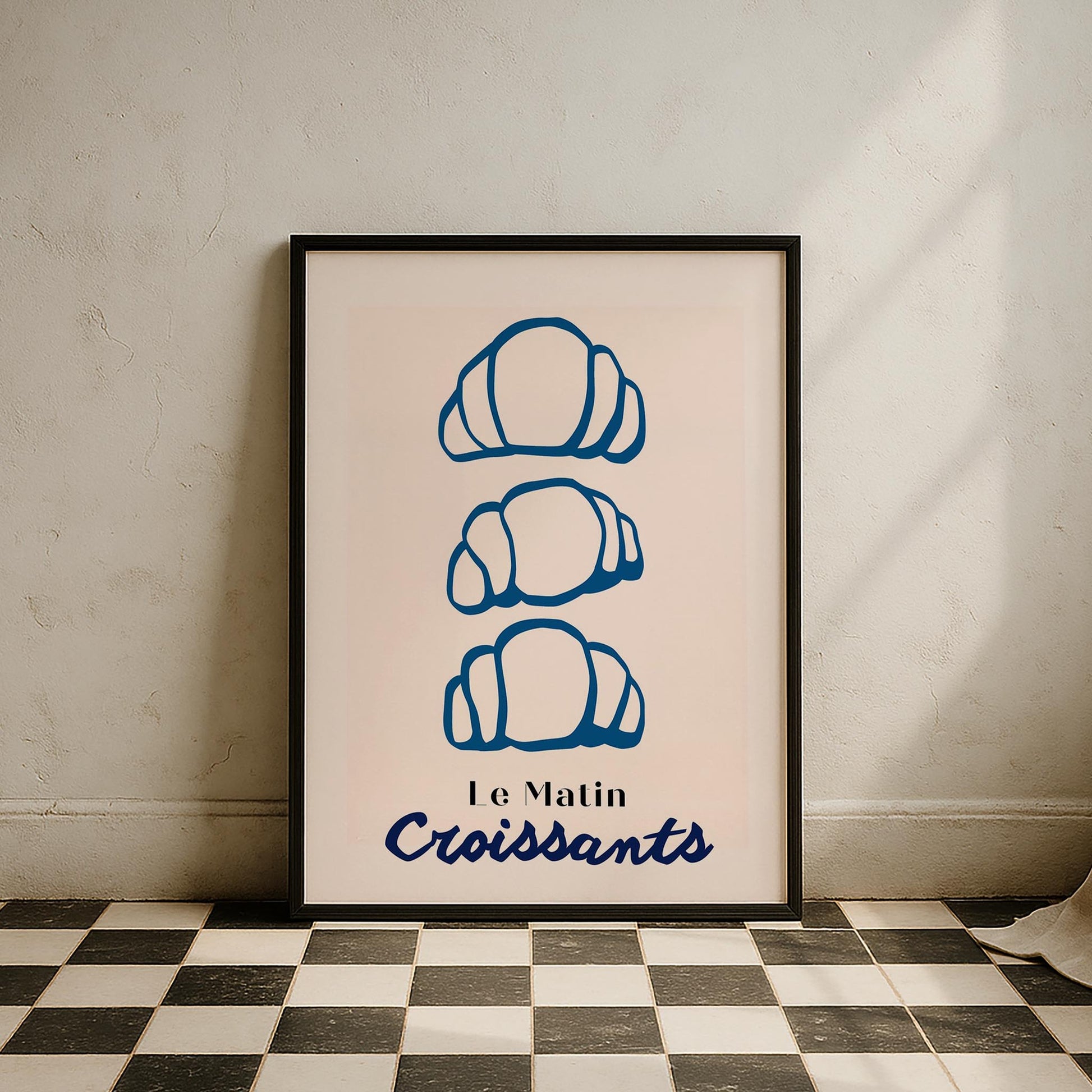 Le Matin Croissants Fransız Kahvaltı Kültürü Mutfak Duvar Tablosu