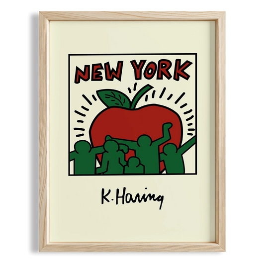 New York Kalbi - Keith Haring Ahşap Duvar Tablosu