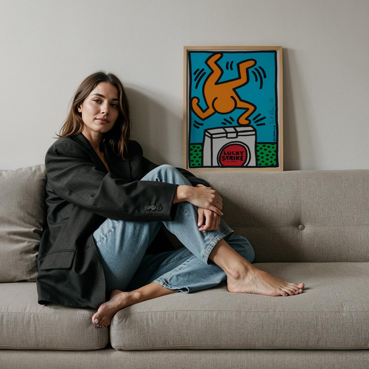 Enerjik Dans - Keith Haring Ahşap Duvar Tablosu