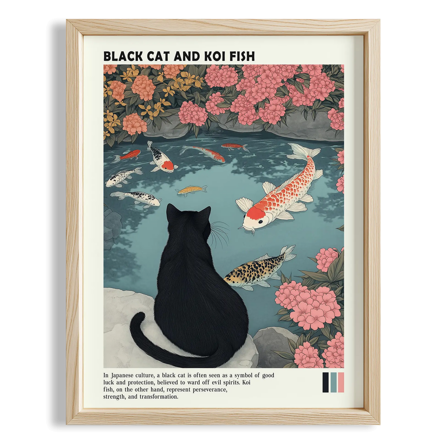 Siyah Kedi ve Koi Balığı