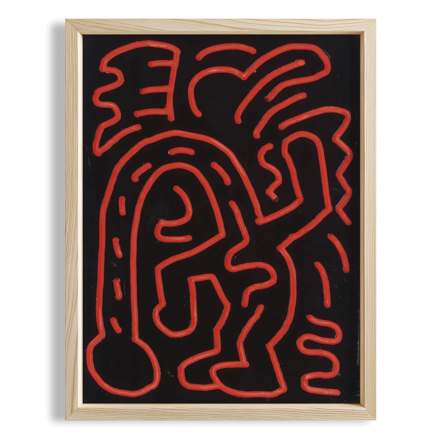 Soyut Hatlar - Keith Haring Ahşap Duvar Tablosu