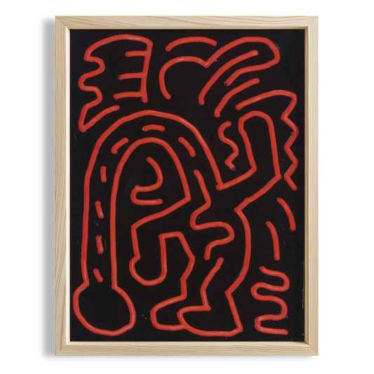 Soyut Hatlar - Keith Haring Ahşap Duvar Tablosu