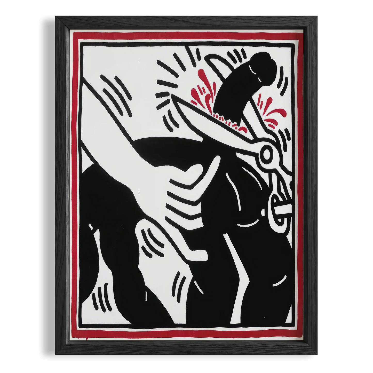 Güç ve Mücadele - Keith Haring Ahşap Duvar Tablosu
