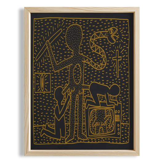 Simgesel Figür - Keith Haring Ahşap Duvar Tablosu
