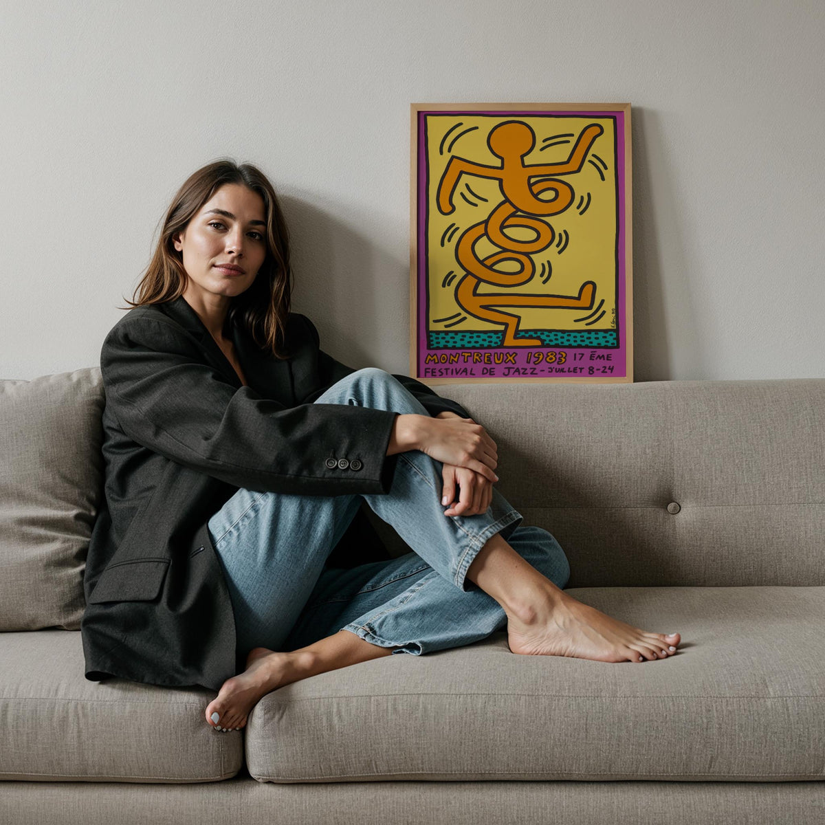 Enerjik Dansçı - Keith Haring Ahşap Duvar Tablosu