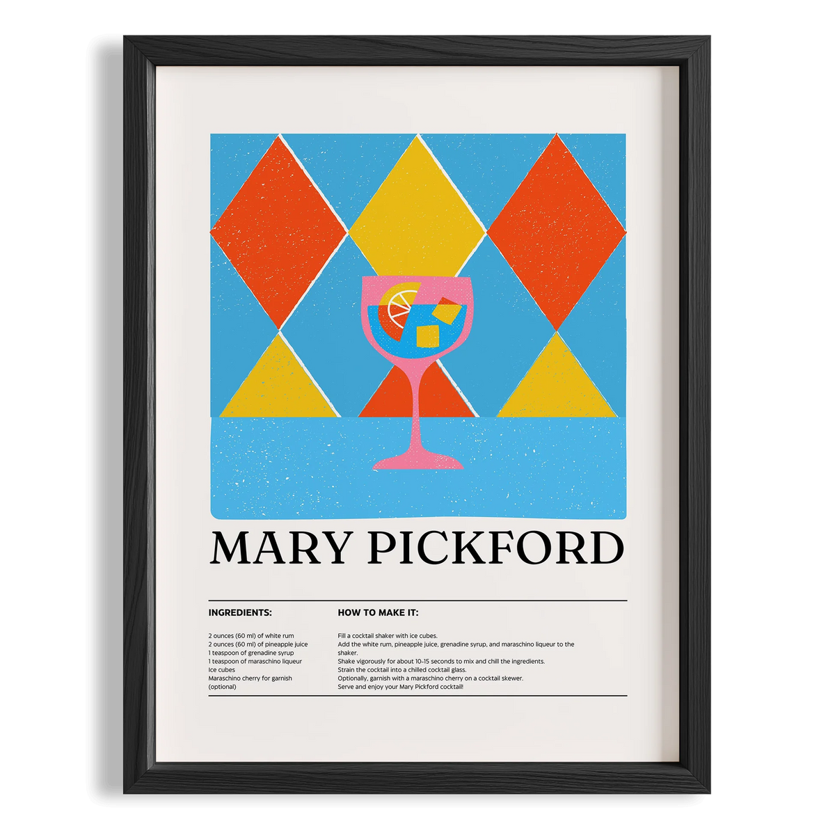 Mary Pickford Kokteyl Tarifi Mutfak Duvar Tablosu