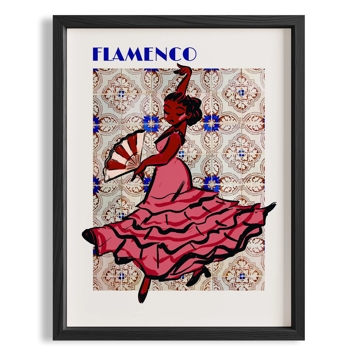 Flamenco Seramik Desen IV Akdeniz İspanya Koleksiyonu Mutfak Duvar Tablosu