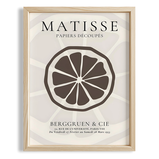 Matisse Kağıt Kesimleri Serisi Limon Bej Kahve Tonları Minimalist I Duvar Tablosu