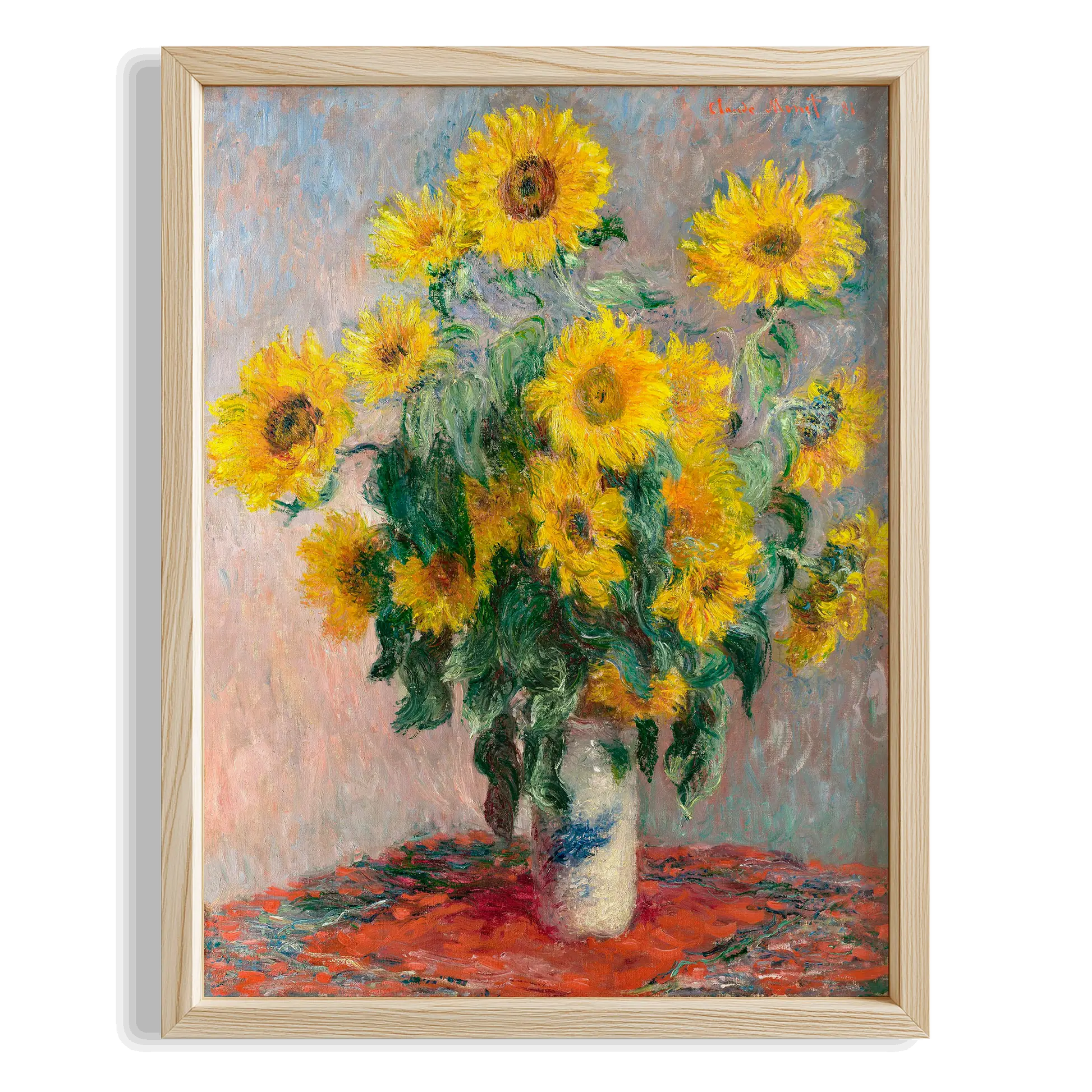 Ayçiçekleri - Claude Monet Ahşap Duvar Tablosu
