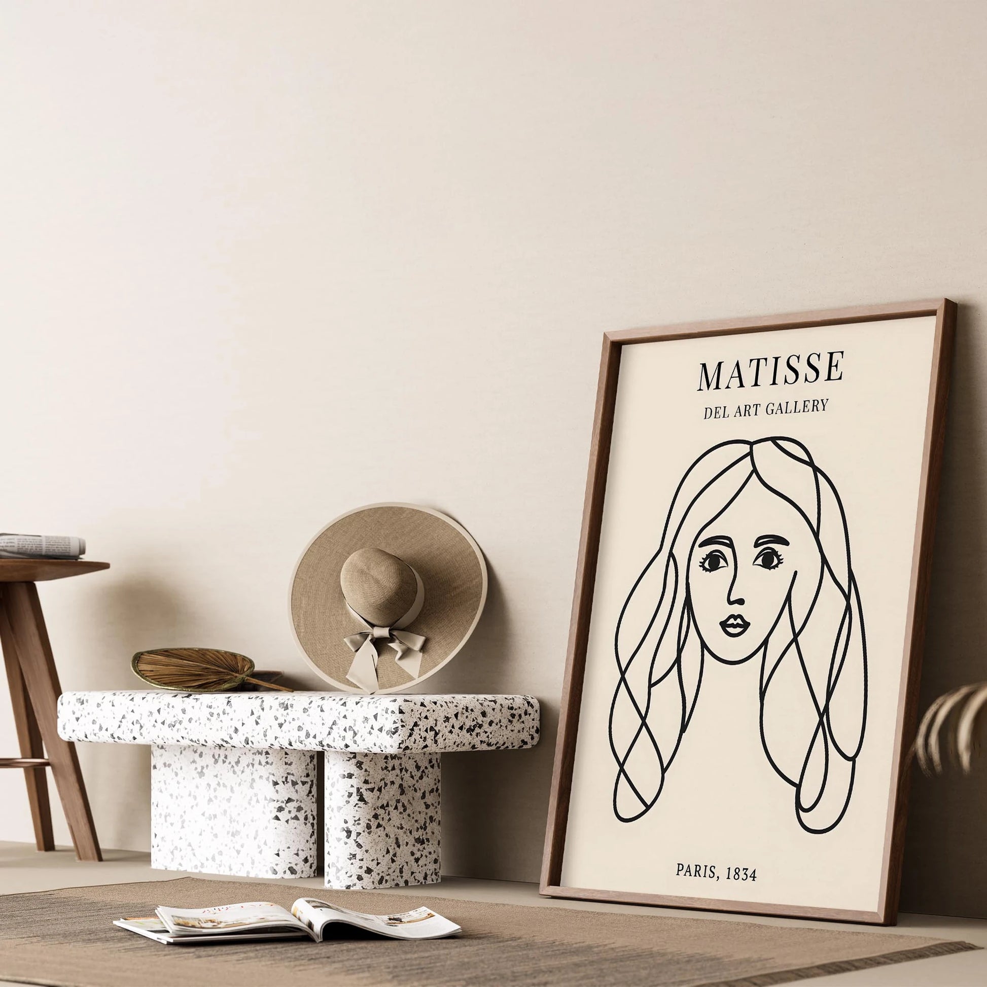 Matisse Kağıt Kesimleri Minimalist Çizgi Sanatı Estetik Kadın Portresi V Duvar Tablosu