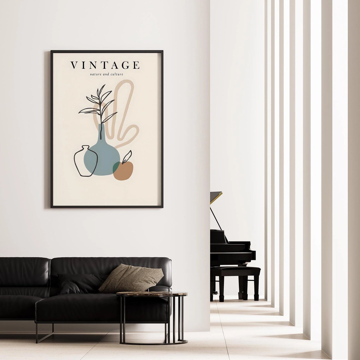 Matisse Kağıt Kesimleri Serisi Minimalist Vazo Çiçekler I Duvar Tablosu