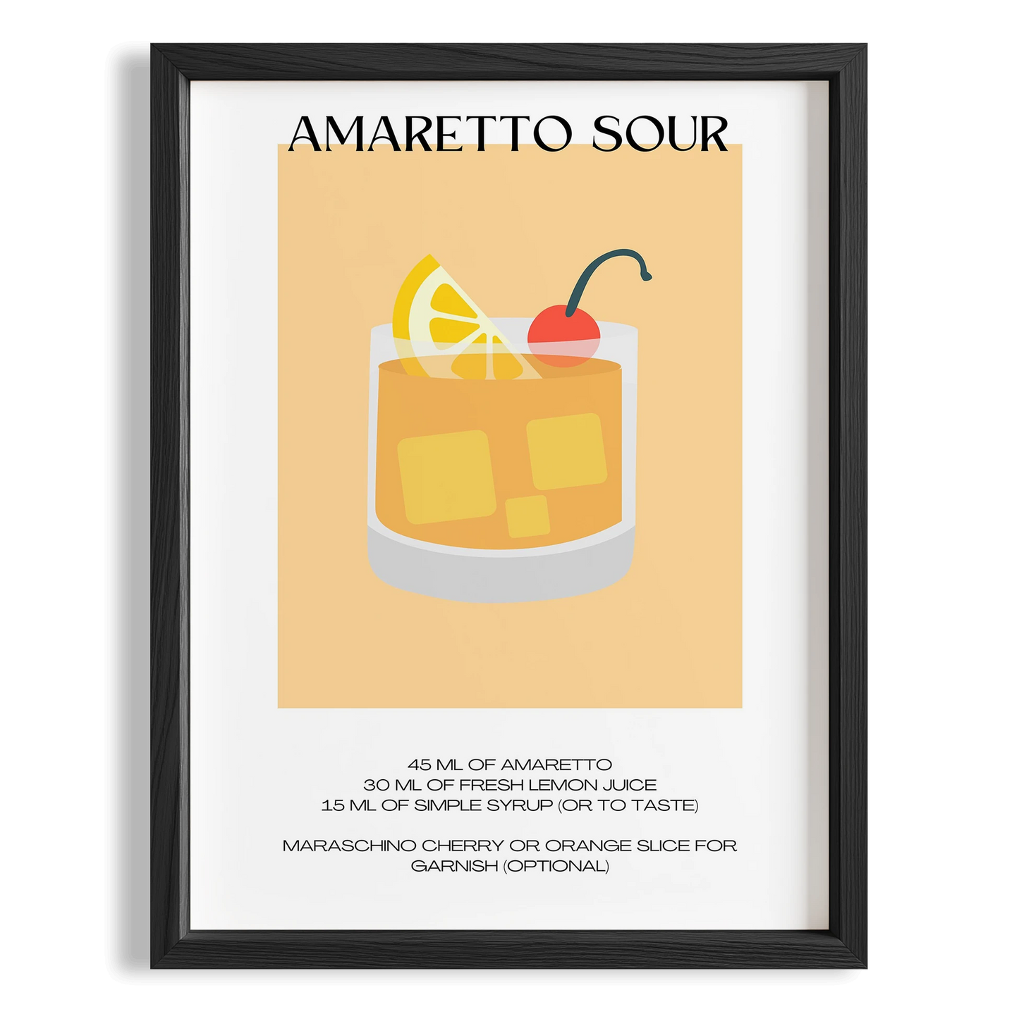 Amaretto Sour Kokteyl Tarifi Mutfak Duvar Tablosu