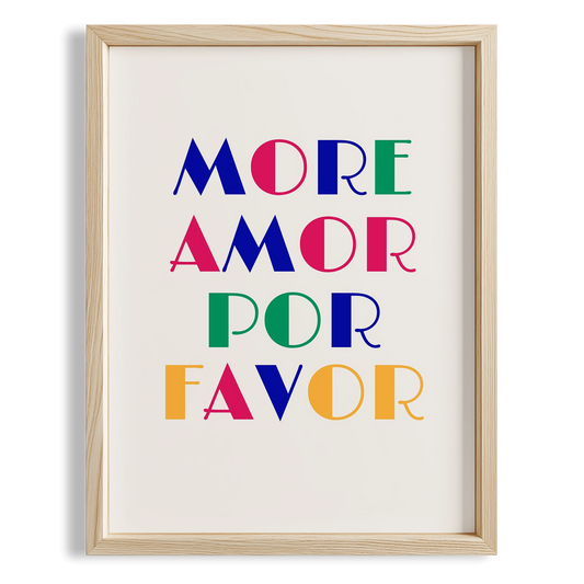 More Amore Por Favor İspanyolca Tipografi Mutfak Duvar Tablosu