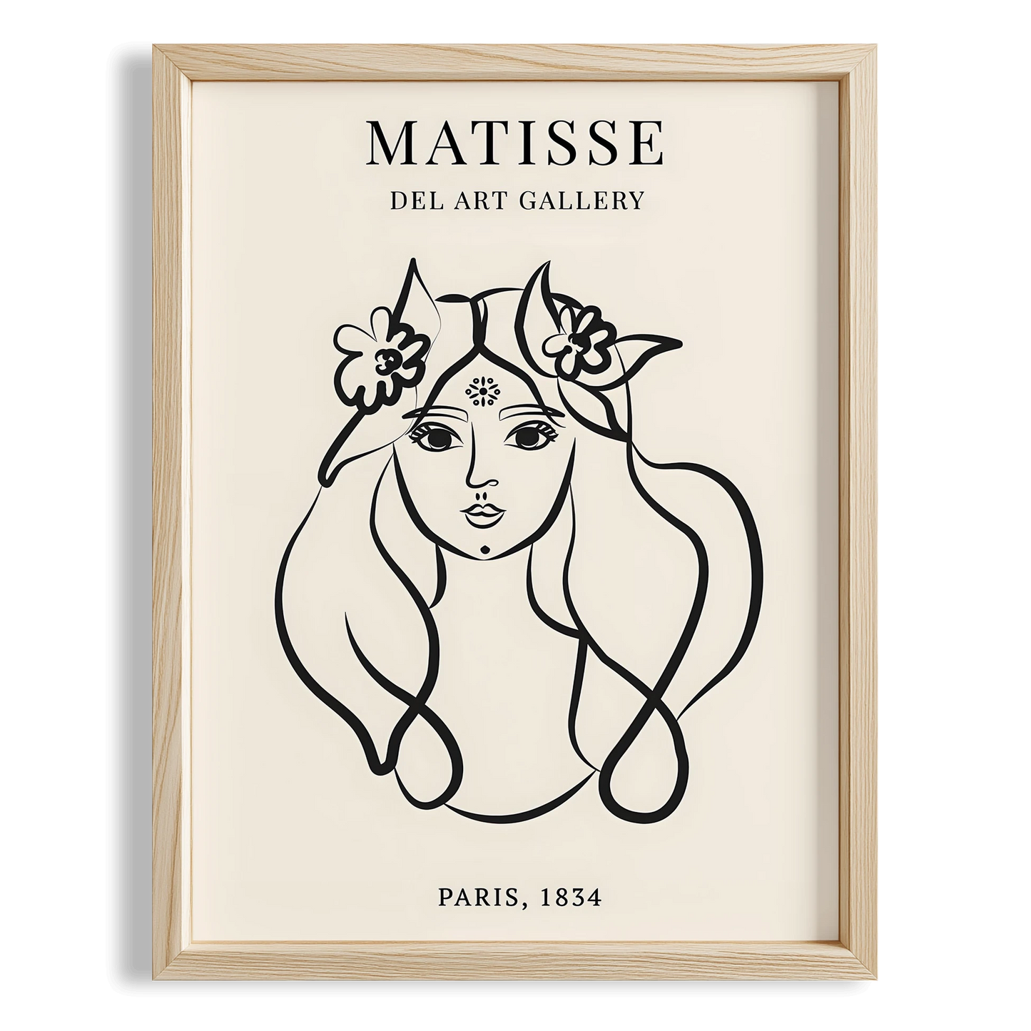 Matisse Kağıt Kesimleri Minimalist Çizgi Sanatı Estetik Kadın Portresi VI Duvar Tablosu