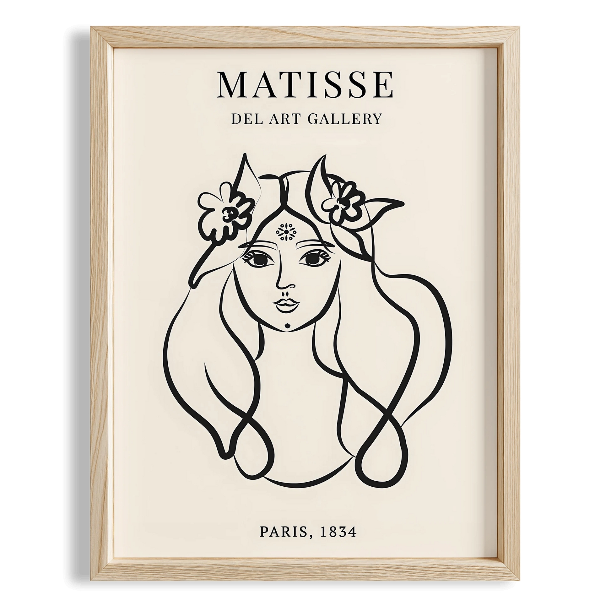 Matisse Kağıt Kesimleri Minimalist Çizgi Sanatı Estetik Kadın Portresi VI Duvar Tablosu