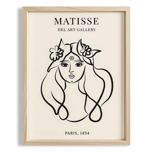 Matisse Kağıt Kesimleri Minimalist Çizgi Sanatı Estetik Kadın Portresi VI Duvar Tablosu