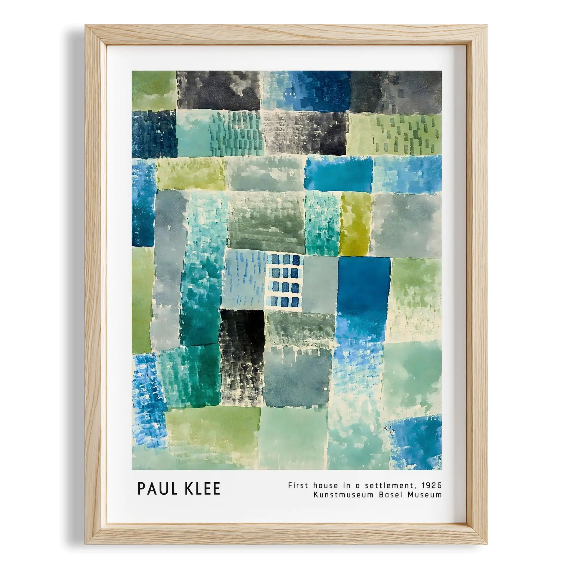 Paul Klee Yerleşimdeki İlk Ev 1926 Suluboya I Duvar Tablosu