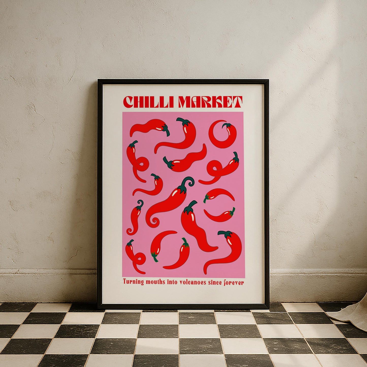 Chilli Market Acı Biber Sebzeler Mutfak Duvar Tablosu II
