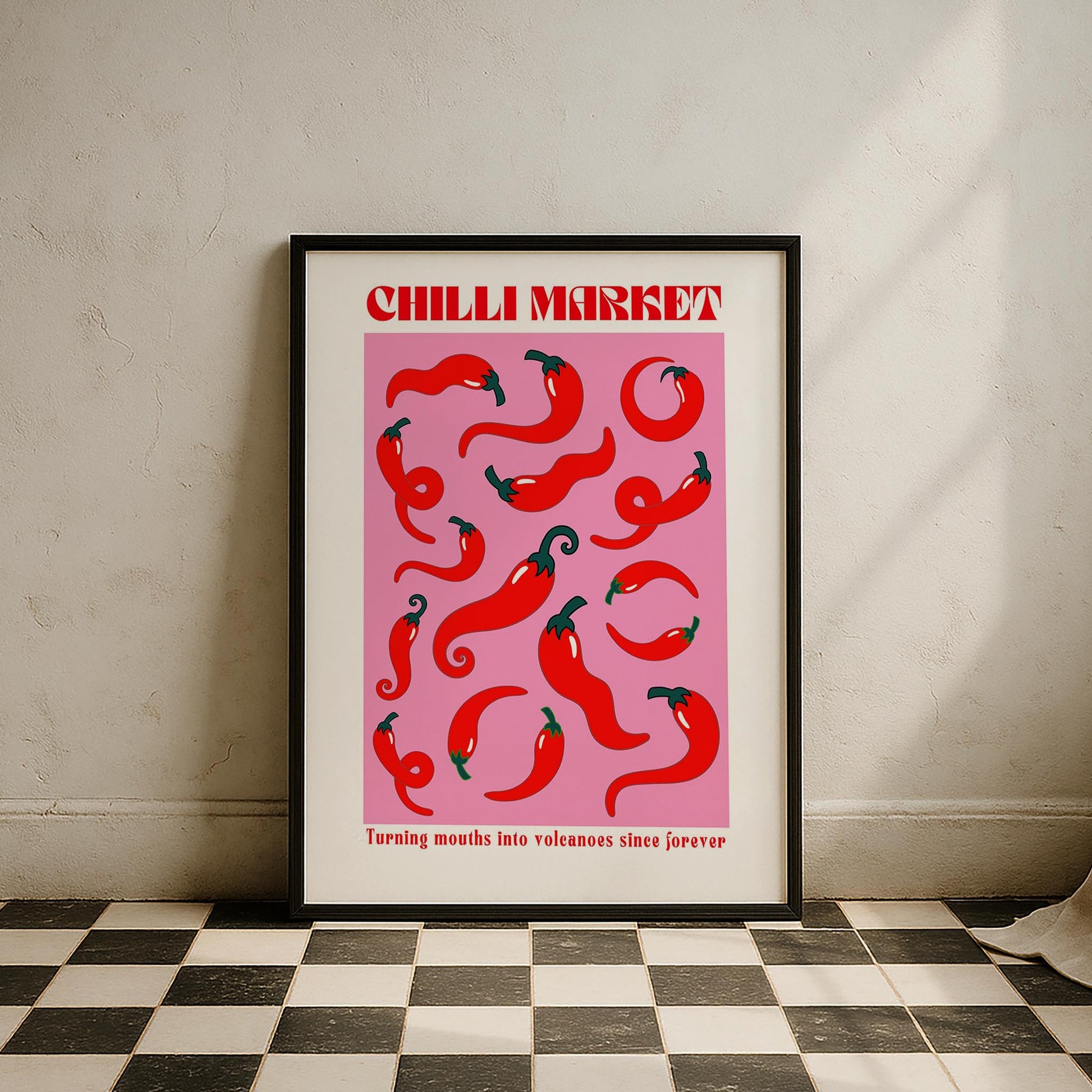 Chilli Market Acı Biber Sebzeler Mutfak Duvar Tablosu II