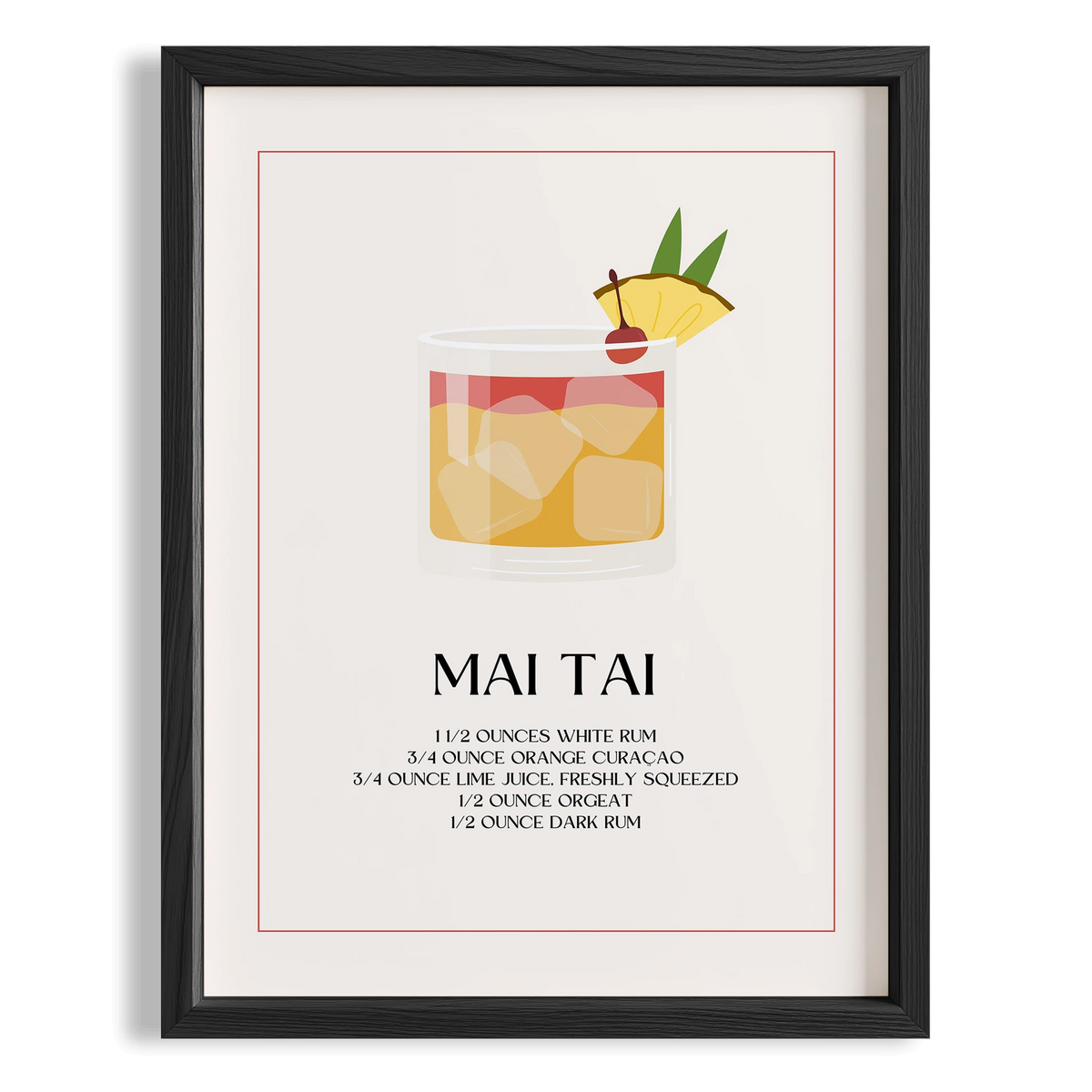 Mai Tai Kokteyli Minimal Mutfak Duvar Tablosu