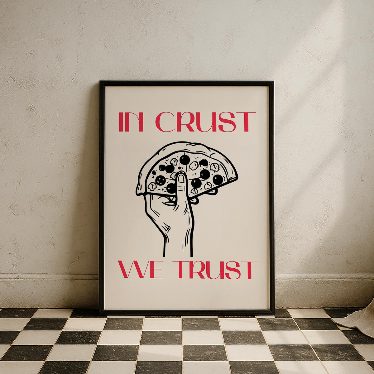 Pizza Dilimi Tipografi Mutfak Duvar Tablosu