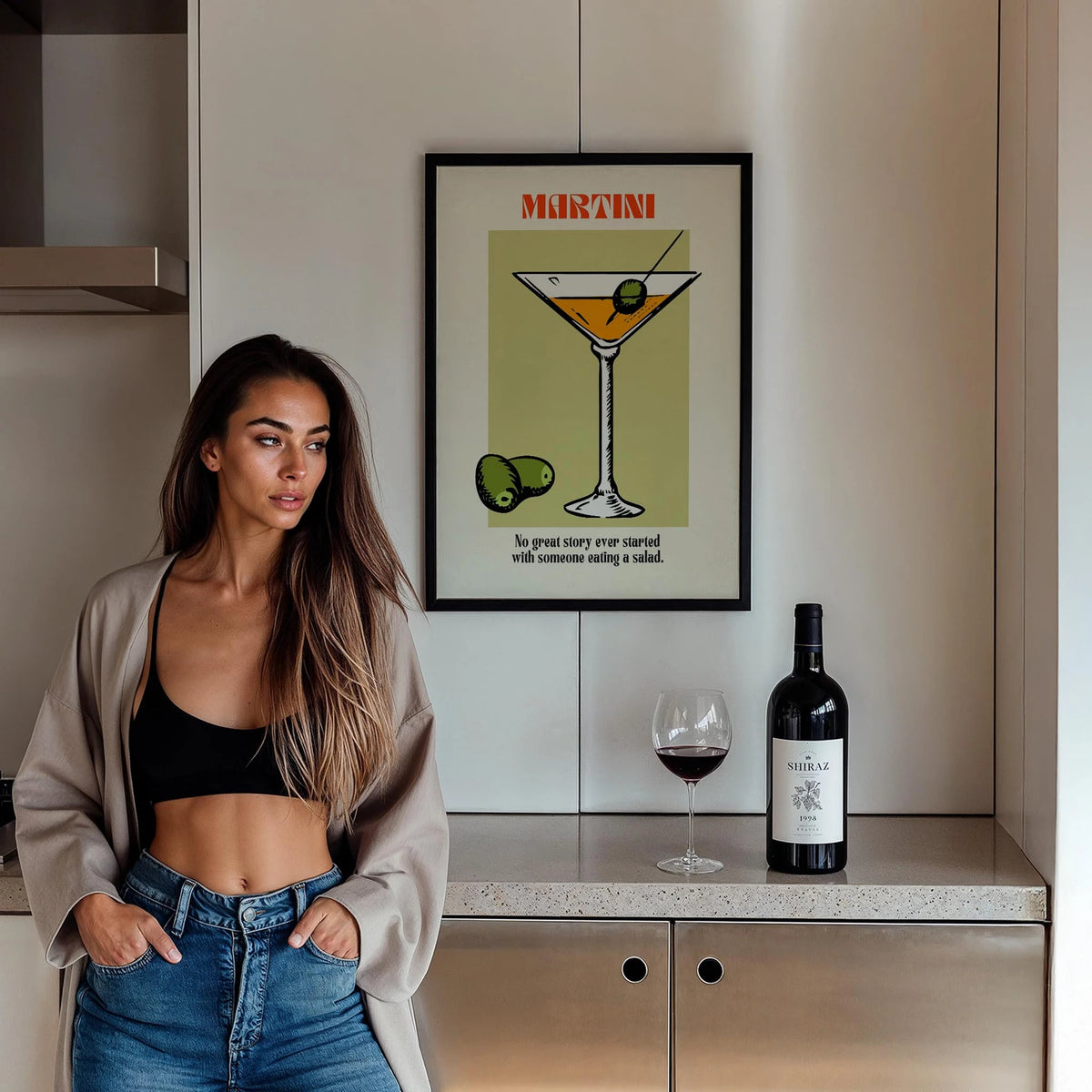 Martini Kokteyller Mutfak Duvar Tablosu