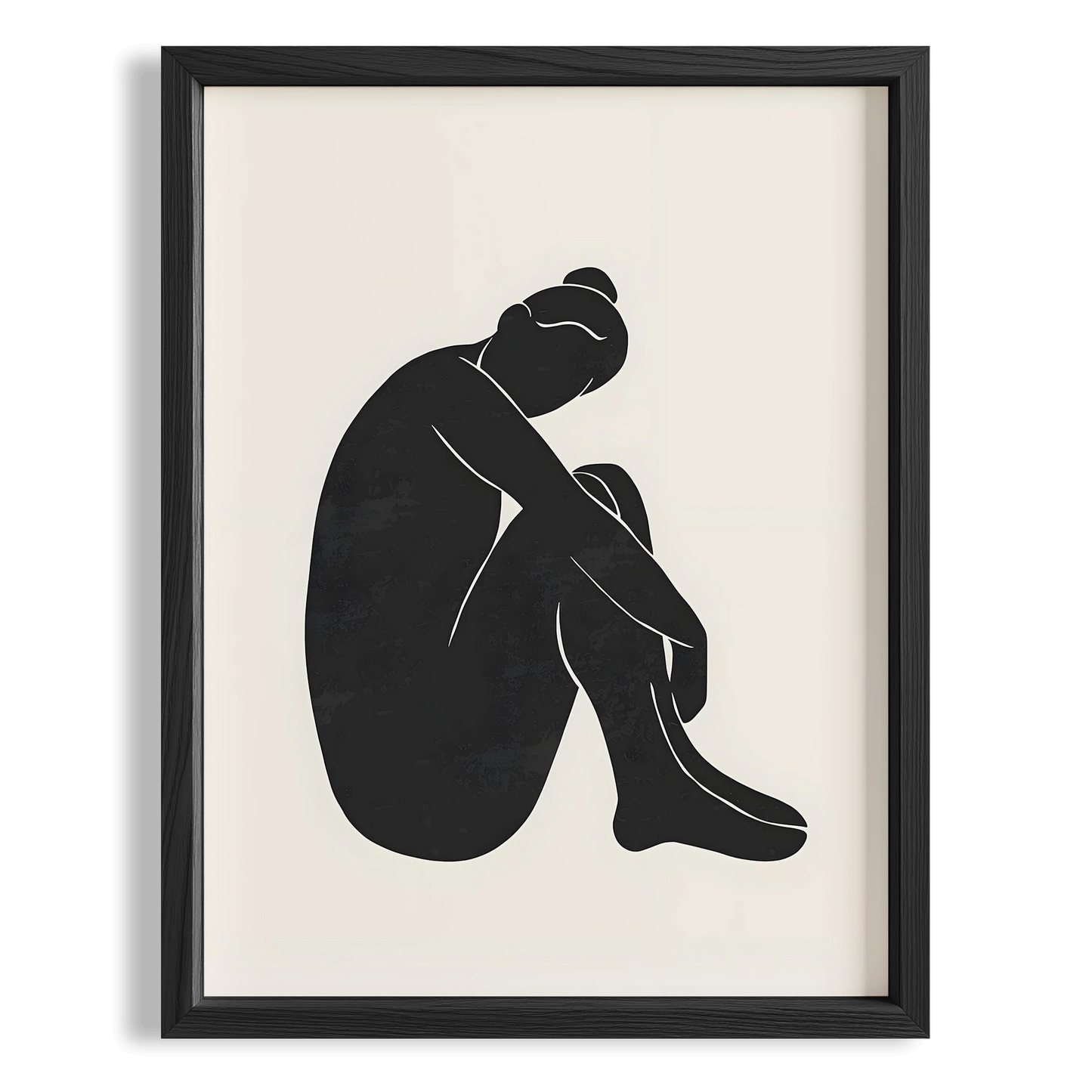 Matisse Kağıt Kesimleri Serisi Siyah Minimalist Kadın Figürü I Duvar Tablosu