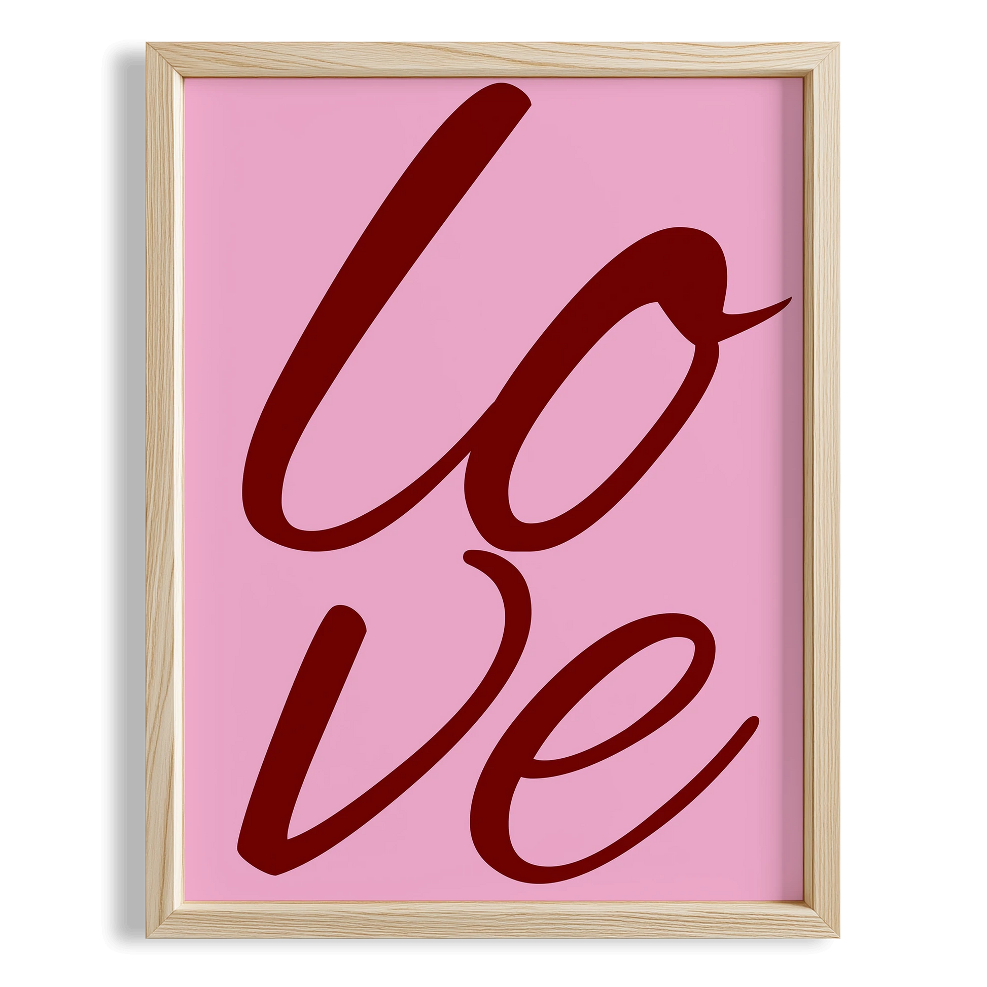 Love Pembe Tipografi Mutfak Duvar Tablosu II