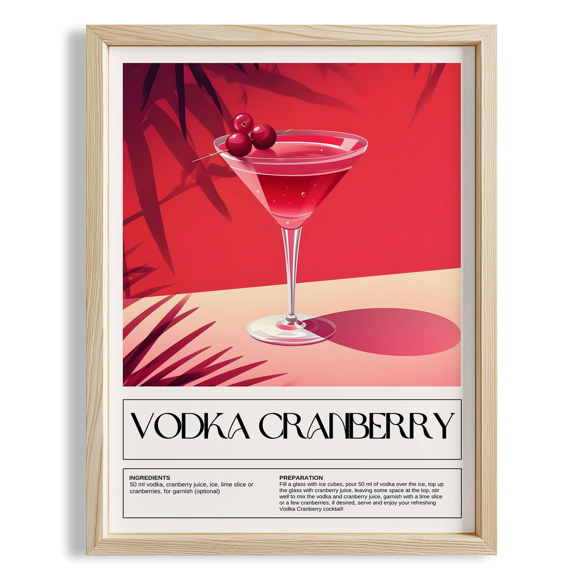 Vodka Cranberry Kokteyl Tarifi Mutfak Duvar Tablosu