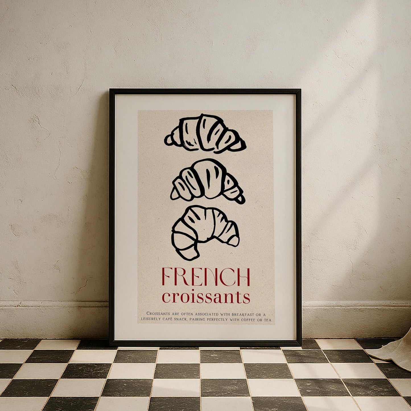 French Croissants Fransız Kahvaltı Kültürü Mutfak Duvar Tablosu
