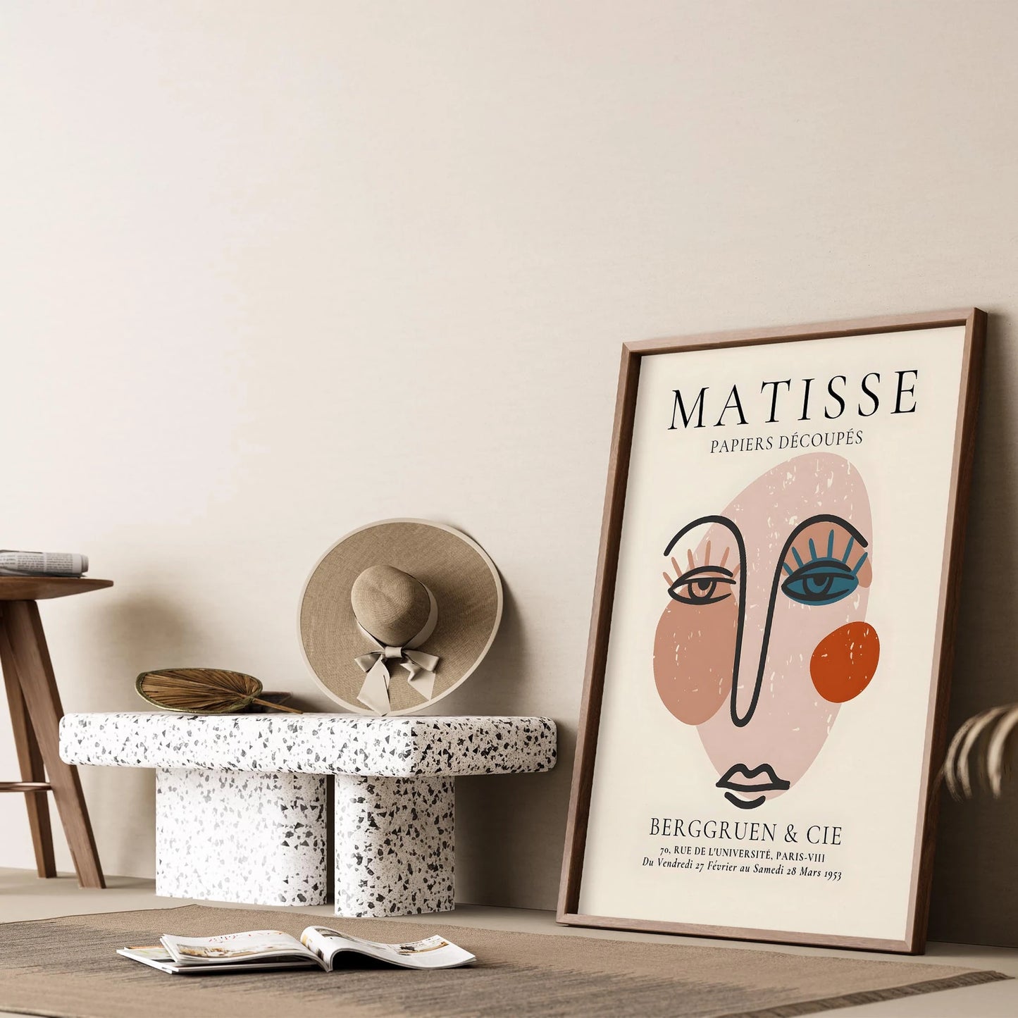 Matisse Kağıt Kesimleri Picasso Soyut Kadın Silüeti Toprak Tonları I Duvar Tablosu