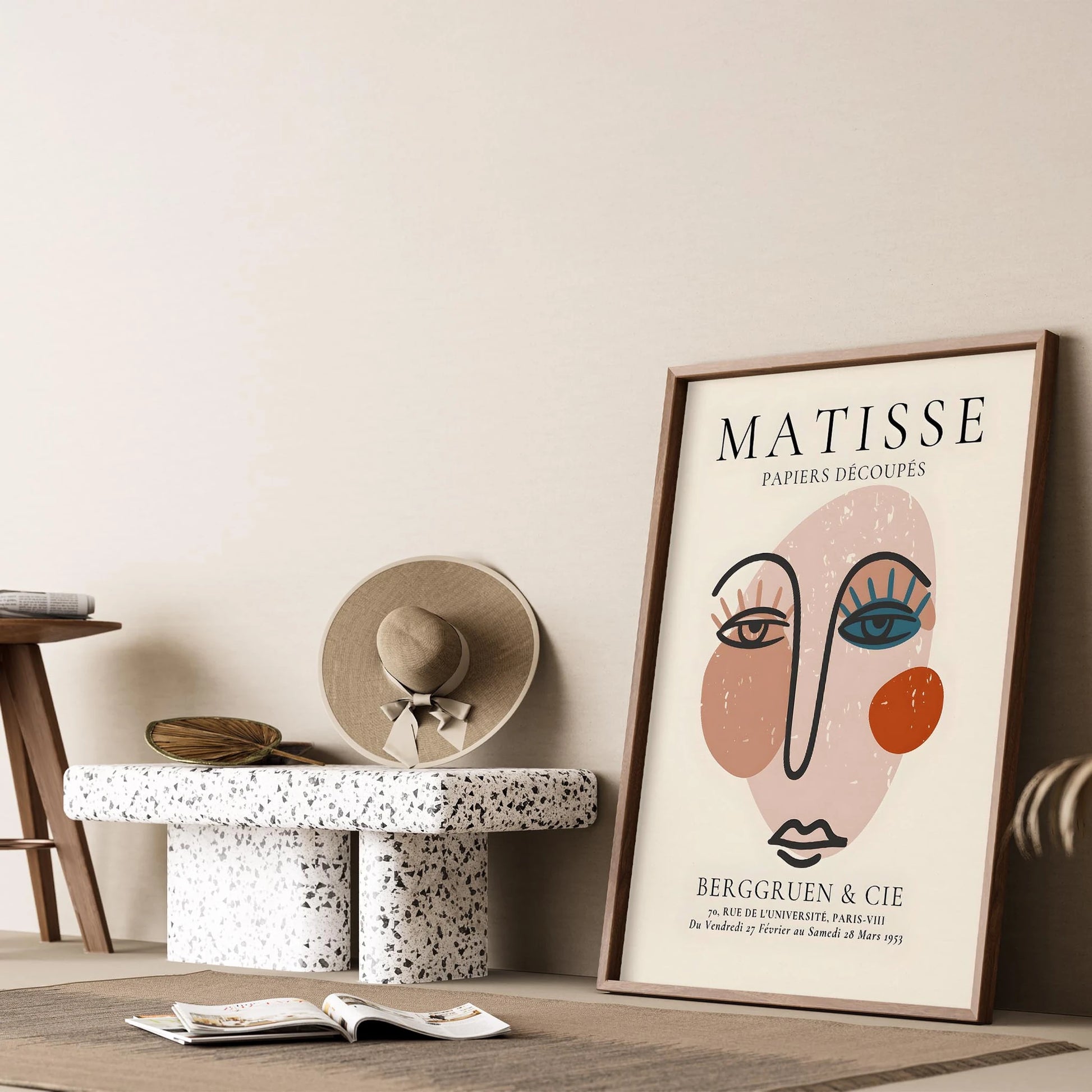 Matisse Kağıt Kesimleri Picasso Soyut Kadın Silüeti Toprak Tonları I Duvar Tablosu